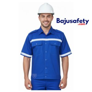 Jual Baju Wearpack Safety Kemeja Safety Lengan Pendek Biru Benhur