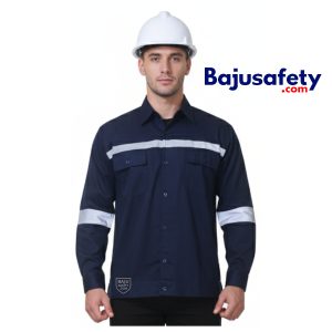 Jual Baju Wearpack Safety Kemeja Safety Lengan Panjang Biru Dongker
