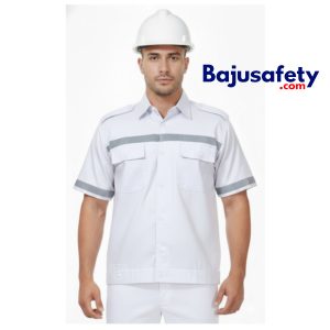 Jual Baju Wearpack Safety Kemeja Safety Lengan Pendek Putih