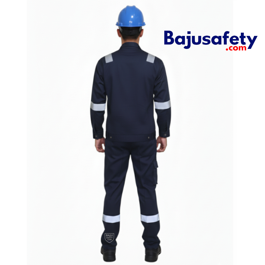 Baju Wearpack Safety Lengan Panjang Tahan Api Biru Dongker-4
