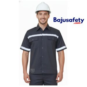 Jual Baju Wearpack Safety Kemeja Safety Lengan Pendek Abu-abu