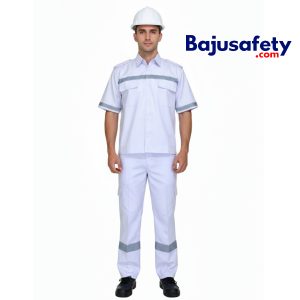 Jual Baju Wearpack Safety Setelan Lengan Pendek Putih