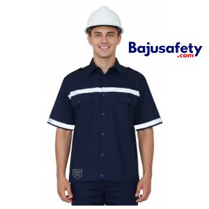 Jual Baju Wearpack Safety Kemeja Safety Lengan Pendek Biru Dongker