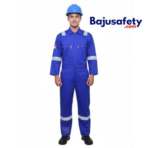 Jual Wearpack Safety, Coverall atau Katelpak, Tahan Percikan Api, Biru Benhur, 100% katun